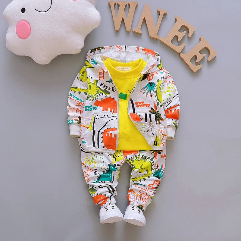 Children's clothing sets for Autumn Baby boy Clothing Long sleeve Dinosaur hooded jacket +yellow/green/orange shirt +pants 3pcs
Children's clothing sets for Autumn Baby boy Clothing Long sleeve Dinosaur hooded jacket +yellow/green/orange shirt +pants 3pcs