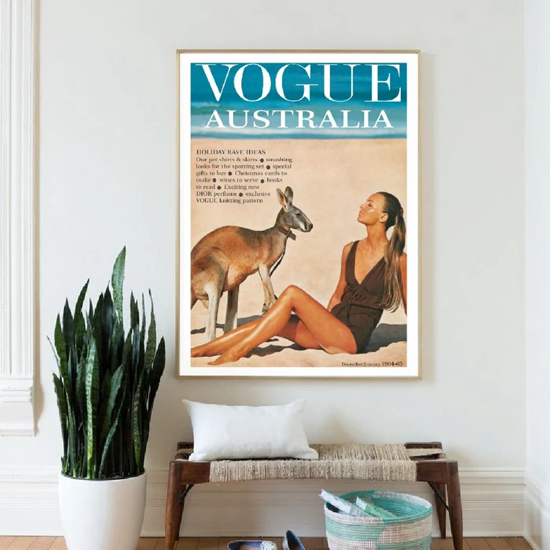 Vogue Cover Australia 1964 Poster And Print Fashion Woman Kangaroo Photography Canvas Painting Picture Home Wall Art Decor
Vogue Cover Australia 1964 Poster And Print Fashion Woman Kangaroo Photography Canvas Painting Picture Home Wall Art Decor