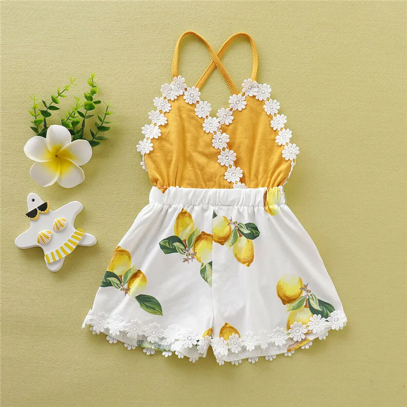 Kids Baby Girl Lemon Romper 2019 Beach Style Baby Girl Backless Slip Jumpsuit Summer Sleeveless Lace V-Neck Sling Playsuit 0-4Y
Kids Baby Girl Lemon Romper 2019 Beach Style Baby Girl Backless Slip Jumpsuit Summer Sleeveless Lace V-Neck Sling Playsuit 0-4Y