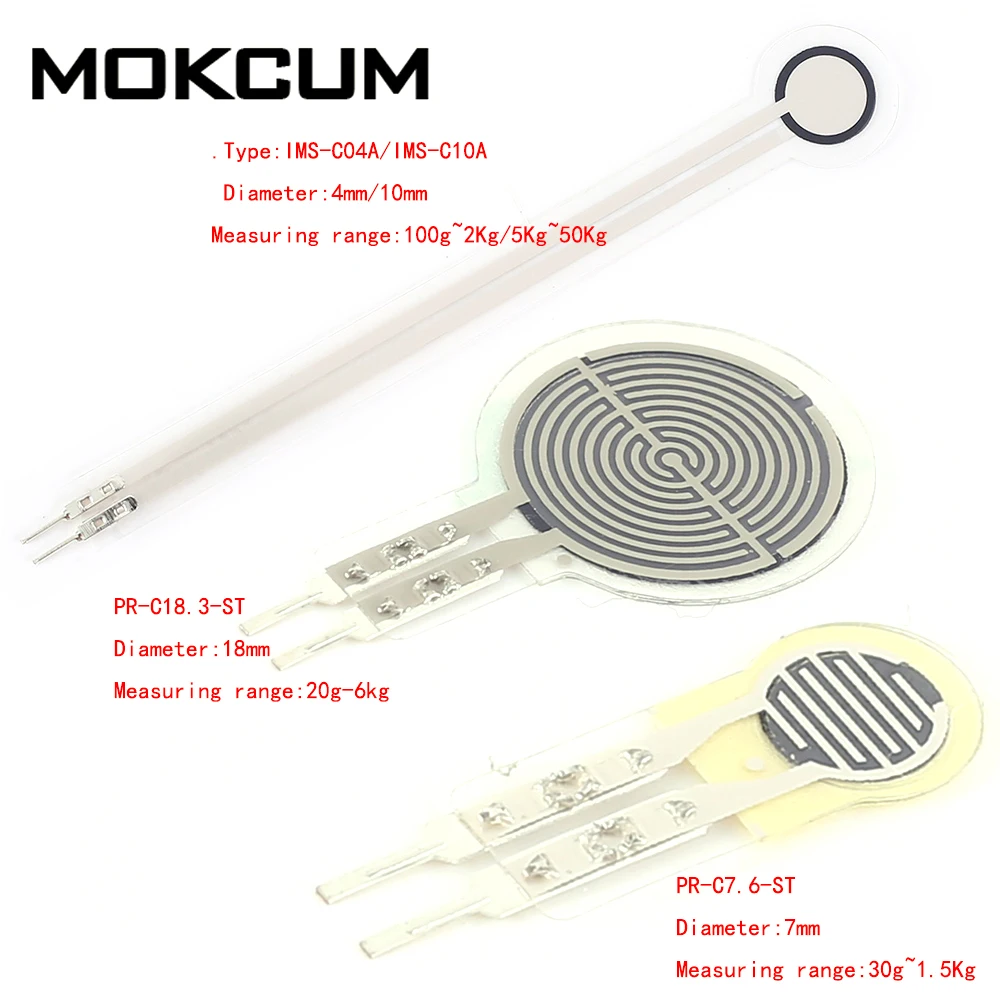20g-10kg Resistive Film Pressure Sensor 110mm Flexible Force Sensitive Resistor for Robot Wearable Device for Smart cushion sofa
20g-10kg Resistive Film Pressure Sensor 110mm Flexible Force Sensitive Resistor for Robot Wearable Device for Smart cushion sofa