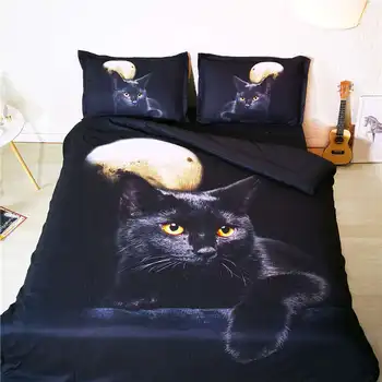animal bedding set twin size cat moon 3D duvet cover black bed linens teenage bed galaxy bedspread home textile kids bedding set 
animal bedding set twin size cat moon 3D duvet cover black bed linens teenage bed galaxy bedspread home textile kids bedding set