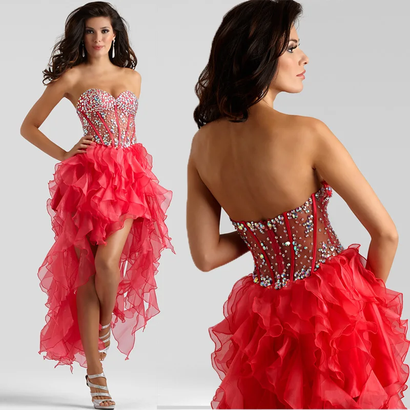 Sexy Prom Dresses with rhinestone 2015 party Evening Dress sweetheart Custom Made organza ruffles vestidos para festa
Sexy Prom Dresses with rhinestone 2015 party Evening Dress sweetheart Custom Made organza ruffles vestidos para festa