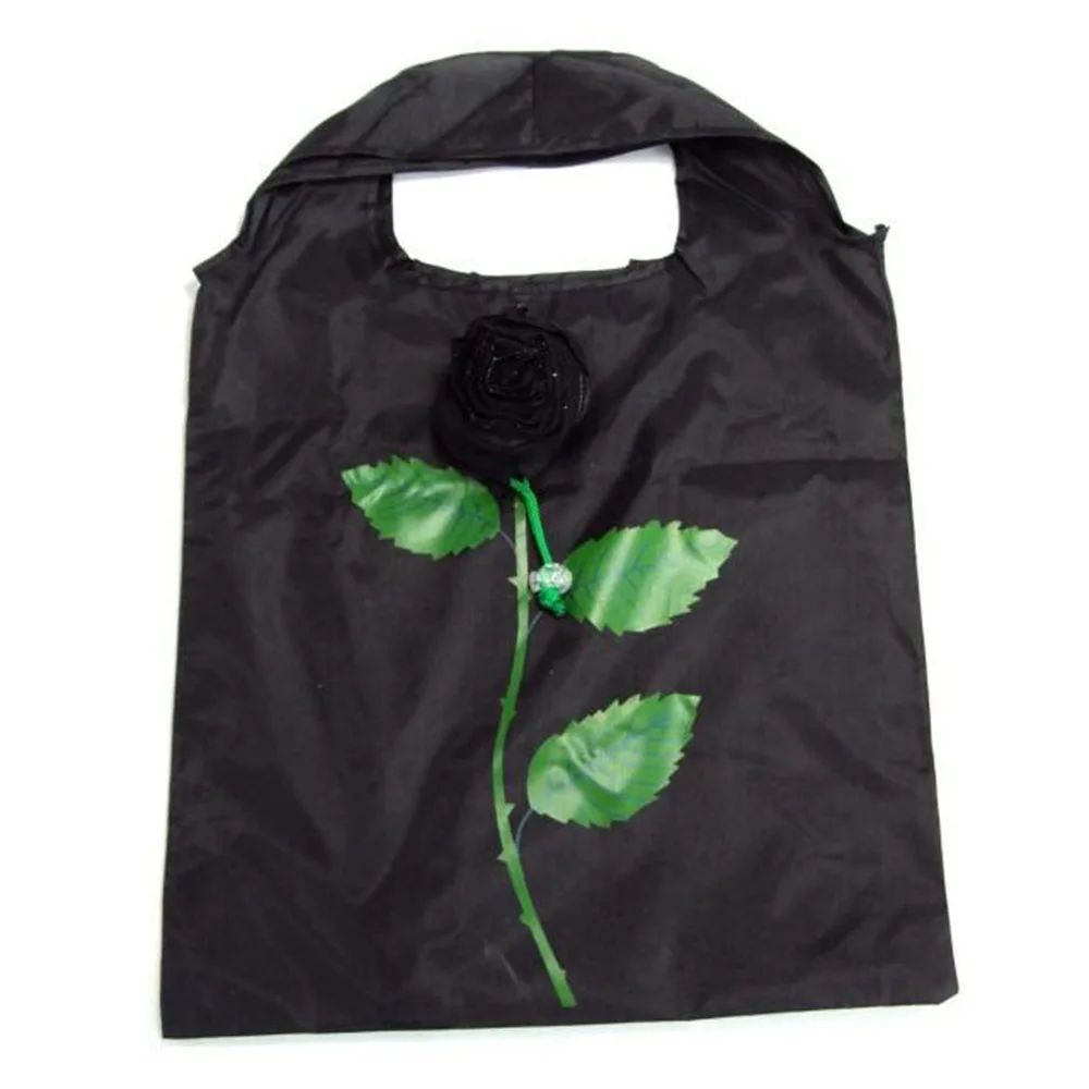 Portable Shopping Bag Folding Rose Flower Shape Eco-friendly Reusable Tote JD
