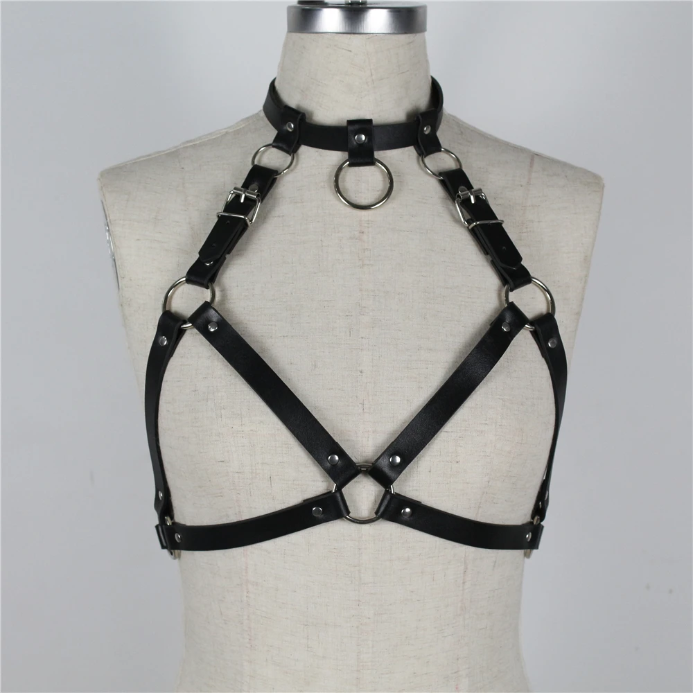 Black Leather Harness Chest Bondage Cage Bra Sexy Black Gothic O-Ring Hollow Out Adjust Lingerie Halloween Dance Festival Rave
Black Leather Harness Chest Bondage Cage Bra Sexy Black Gothic O-Ring Hollow Out Adjust Lingerie Halloween Dance Festival Rave