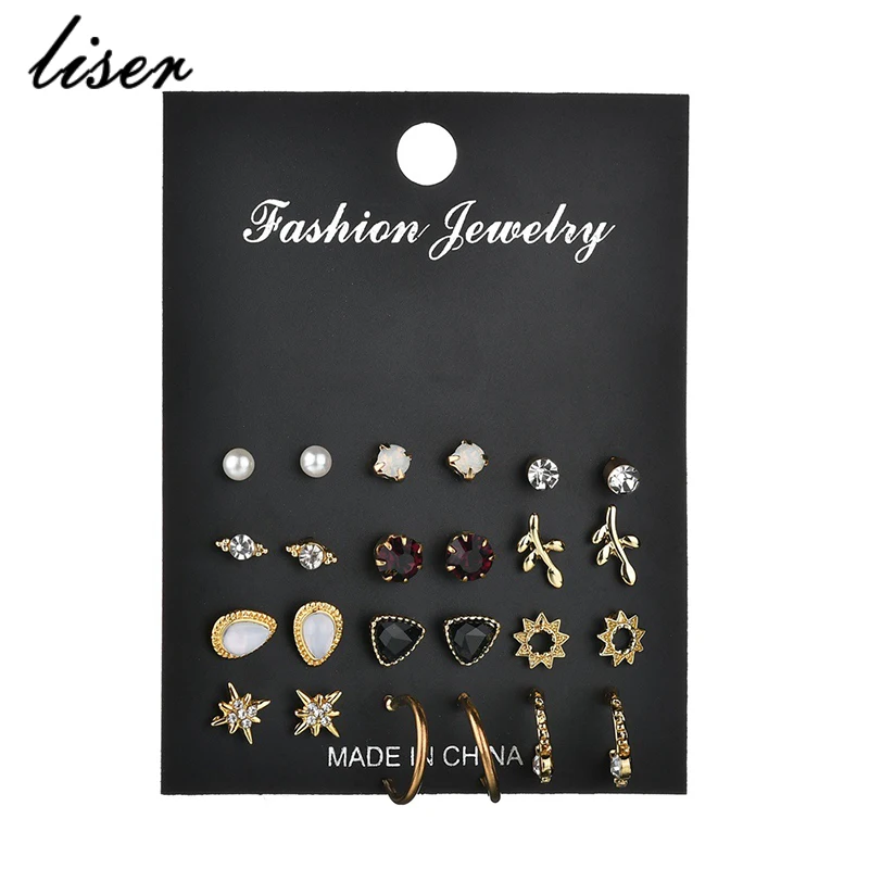12 Pairs / Set Of Unique Design Retro Small Earrings Set For Female Punk Alloy Stars Leaf Earrings Gold Jewelry Pearls Earrings
12 Pairs / Set Of Unique Design Retro Small Earrings Set For Female Punk Alloy Stars Leaf Earrings Gold Jewelry Pearls Earrings