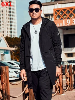 Spring new style brand big size coat plus size long section of the windbreaker fat slimming loose hooded handsome
Spring new style brand big size coat plus size long section of the windbreaker fat slimming loose hooded handsome