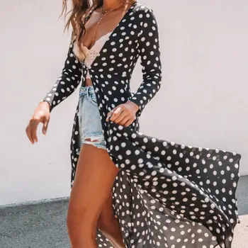 Autumn Women Dot Print Maxi Kimono Duster Cardigan Shirts Open Front Loose Blouses Streetwear
Autumn Women Dot Print Maxi Kimono Duster Cardigan Shirts Open Front Loose Blouses Streetwear
