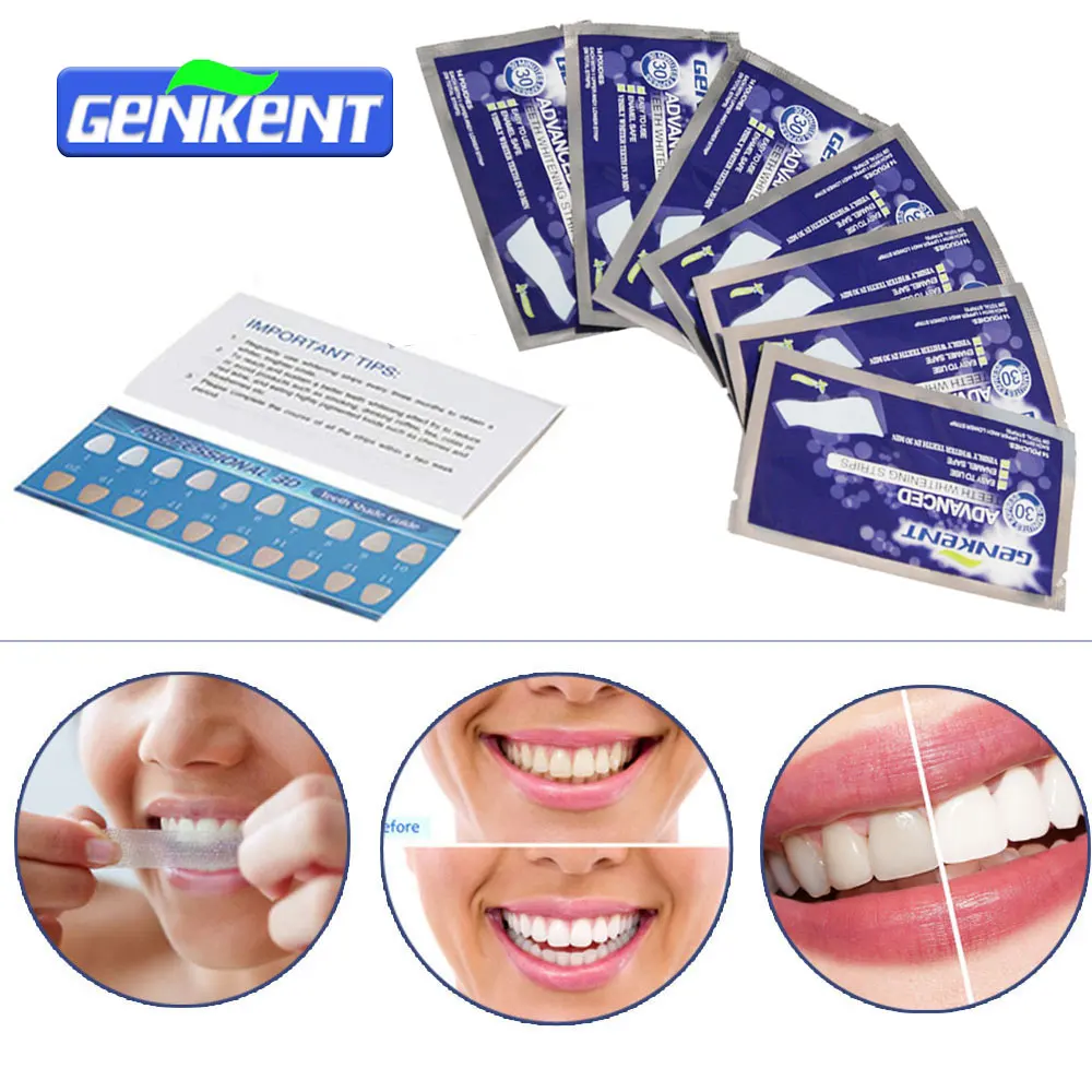 GENKENT 14 pieces/7 pack Oral Hygiene Teeth Whitening Strips Professional Double Dental White Teeth Strips Gel Bleaching Tooth
GENKENT 14 pieces/7 pack Oral Hygiene Teeth Whitening Strips Professional Double Dental White Teeth Strips Gel Bleaching Tooth
