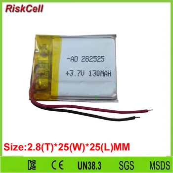 Free shipping 100pcs/lot 3.7V 130mAh Polymer Li Lithium Cells battery For GPS bluetooth headset sat Nav 282525 
Free shipping 100pcs/lot 3.7V 130mAh Polymer Li Lithium Cells battery For GPS bluetooth headset sat Nav 282525