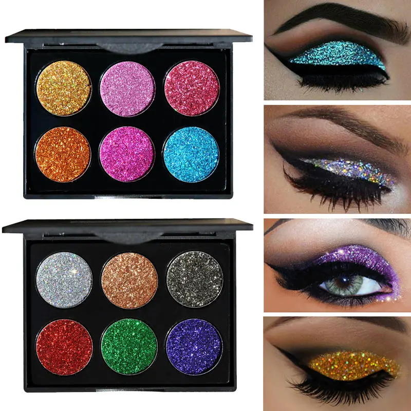 6 Colors Eye Shadow Palette Diamond sequins Shimmer Long Lasting Perfect For Cut Crease Not Blooming High Color Rendering
6 Colors Eye Shadow Palette Diamond sequins Shimmer Long Lasting Perfect For Cut Crease Not Blooming High Color Rendering