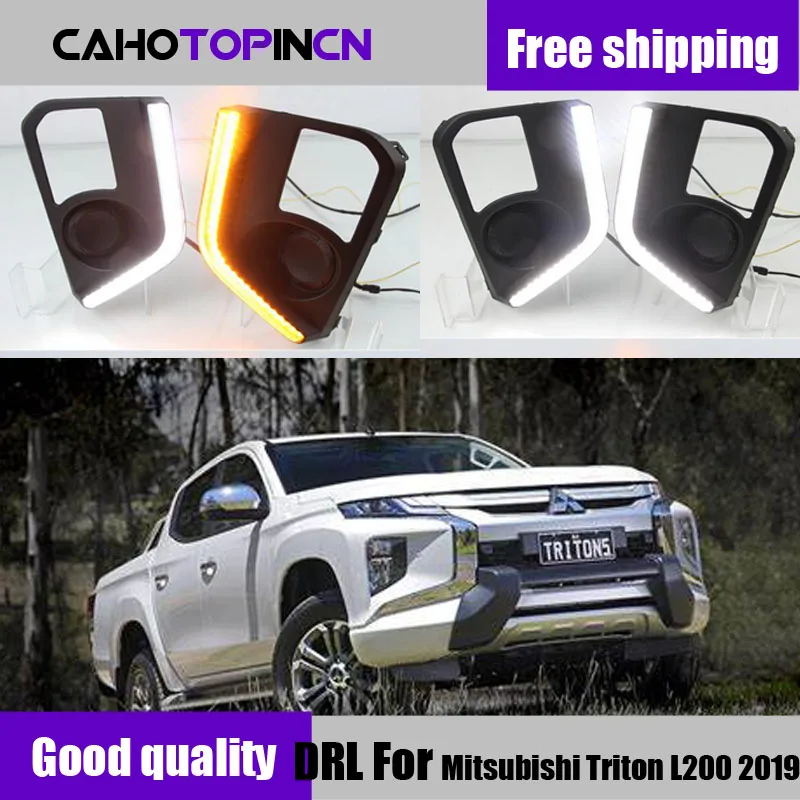 Daytime Running Lights For Mitsubishi Triton L200 2019 LED DRL driving Fog Lamp Cover with Yellow Turn Signal Lamp style relay
Daytime Running Lights For Mitsubishi Triton L200 2019 LED DRL driving Fog Lamp Cover with Yellow Turn Signal Lamp style relay