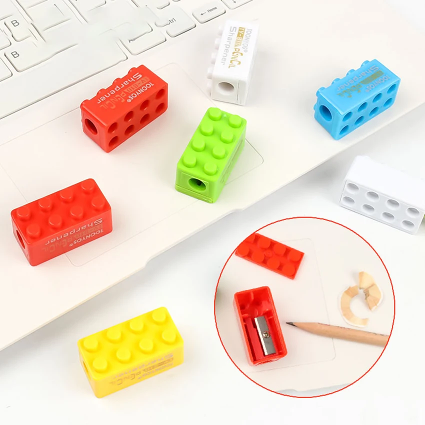 Creative Building Block Design Pencil Sharpener Kids Portable Manual Sharpeners Toys ABS Plastic Stationery School Prize Gifts
Creative Building Block Design Pencil Sharpener Kids Portable Manual Sharpeners Toys ABS Plastic Stationery School Prize Gifts