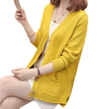2018 Sweater Coat Women Autumn V-Neck Loose Knitted Sweater Cardigan Female Long Sleeve Single Breasted Knitted Open Stitch F502
2018 Sweater Coat Women Autumn V-Neck Loose Knitted Sweater Cardigan Female Long Sleeve Single Breasted Knitted Open Stitch F502