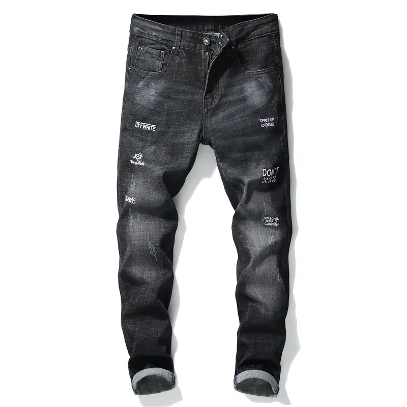 New men jeans embroidery elastic jeans male modis trousers clothing slim skinny black pants Autumn streetwear for Spring
New men jeans embroidery elastic jeans male modis trousers clothing slim skinny black pants Autumn streetwear for Spring