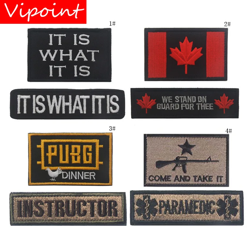 VIPOINT embroidery HOOK&LOOP pubg instructor patch letter guns Canada patches badges applique patches for clothing AD-280
VIPOINT embroidery HOOK&LOOP pubg instructor patch letter guns Canada patches badges applique patches for clothing AD-280