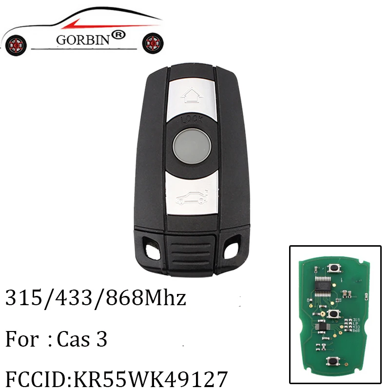 GORBIN 3Buttons Smart Remote key Fob 315Mhz 433Mhz 868Mhz for BMW 1/3/5/7 Series X5 X6 Z4 CAS3 System
GORBIN 3Buttons Smart Remote key Fob 315Mhz 433Mhz 868Mhz for BMW 1/3/5/7 Series X5 X6 Z4 CAS3 System
