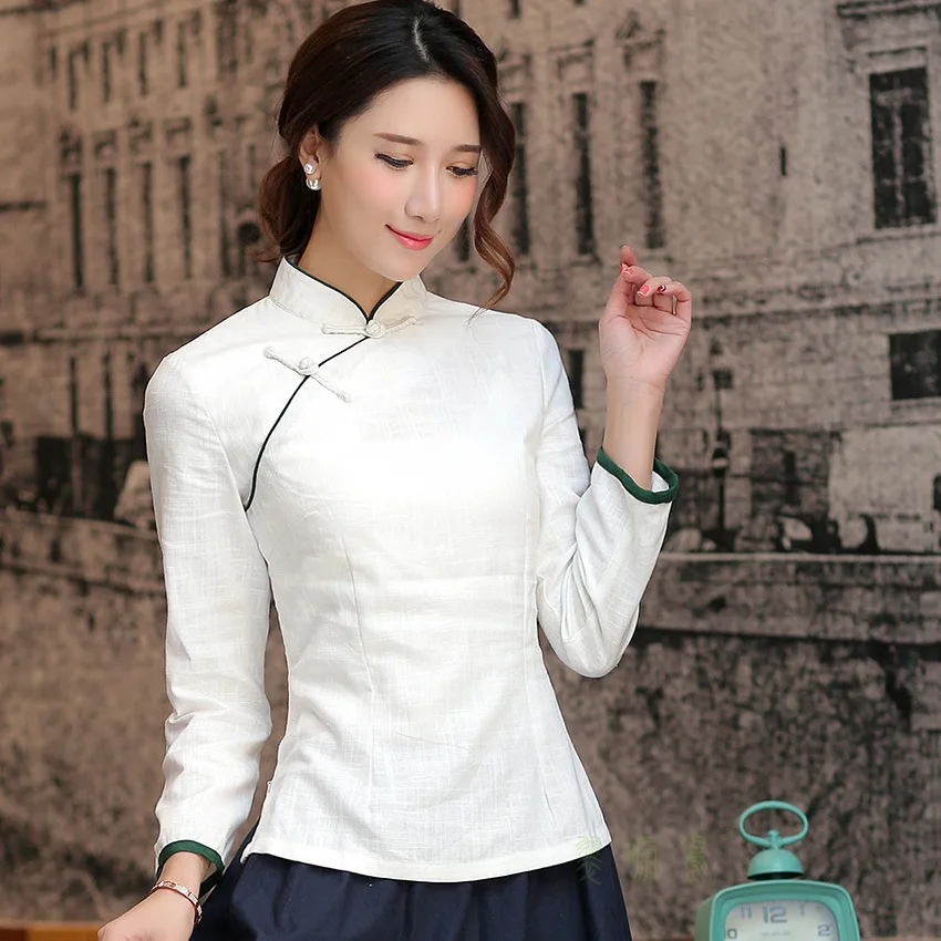 Free Shipping Mandarin Collar Woman's Shirt chinese traditional top Long Sleeve cheongsam top traditional Chinese Linen blouse
Free Shipping Mandarin Collar Woman's Shirt chinese traditional top Long Sleeve cheongsam top traditional Chinese Linen blouse