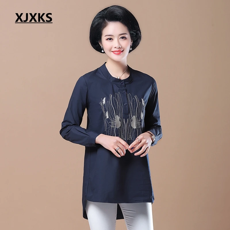 XJXKS Women Clothes 2019 New Classical Soft Women Long Sleeve Plus Size Shirts Slim Elegant Embroidery Ladies Shirts
XJXKS Women Clothes 2019 New Classical Soft Women Long Sleeve Plus Size Shirts Slim Elegant Embroidery Ladies Shirts