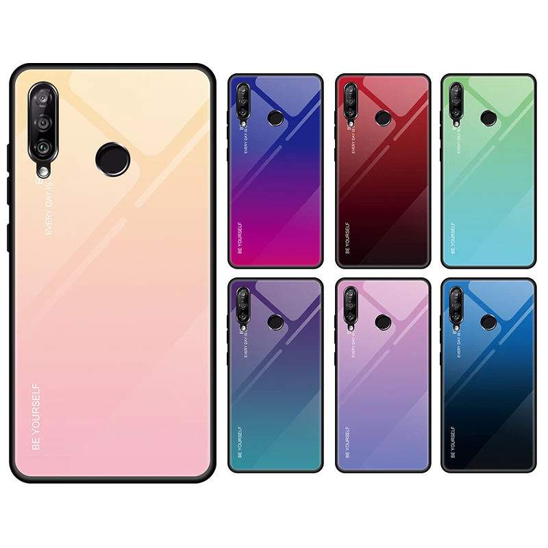 Гладкий градиентный стеклянный чехол для Huawei Honor 20 20i Note 10 Magic 2 задняя крышка