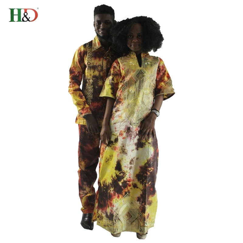 H & D 2018 африканская одежда традиционные платья для пар мужчин и женщин костюм
