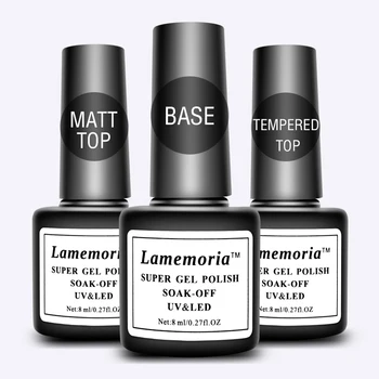 Lamemoria Top Base Coat Gel Polish Sealer Soak Off Matt/Tempered Top 8ml Long Lasting Nail Art Manicure UV Gel Lak Varnish Prime
Lamemoria Top Base Coat Gel Polish Sealer Soak Off Matt/Tempered Top 8ml Long Lasting Nail Art Manicure UV Gel Lak Varnish Prime