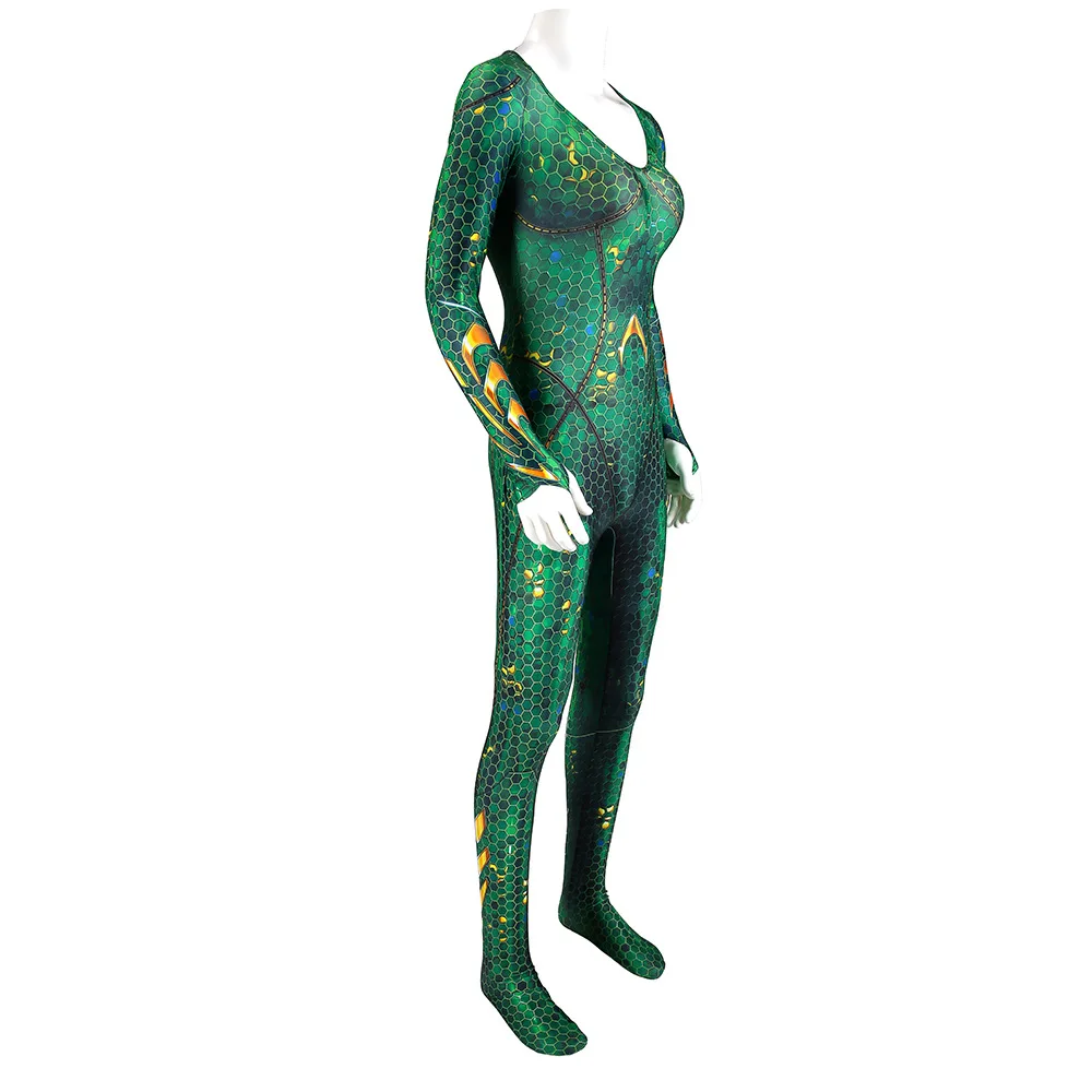 Mera Bodysuit Cosplay Aquaman Queen Jumpsuit Costume Women Party Halloween ...