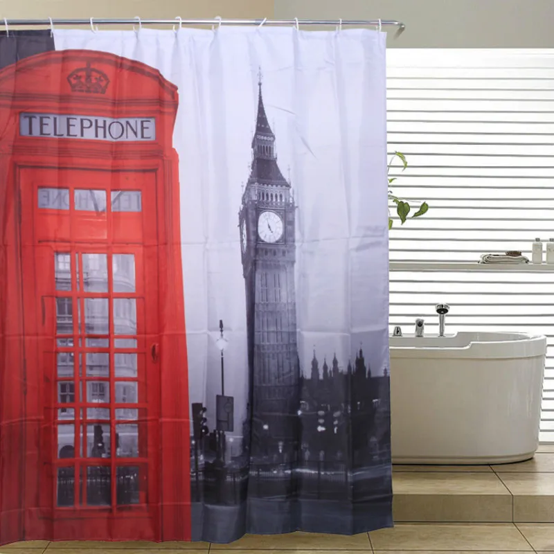 European Tower Bath Curtain with 12 rings Polyester Bath shower cloth City Street View Pattern bathroom fabric Curtain
European Tower Bath Curtain with 12 rings Polyester Bath shower cloth City Street View Pattern bathroom fabric Curtain