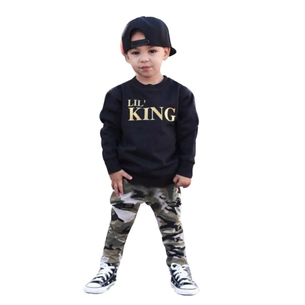 Toddler Kids Baby Boy Letter T shirt Tops+Camouflage Pants Outfits Clothes Set 2019 Fashion Brand Clothes Kids T-shirt clothing
Toddler Kids Baby Boy Letter T shirt Tops+Camouflage Pants Outfits Clothes Set 2019 Fashion Brand Clothes Kids T-shirt clothing