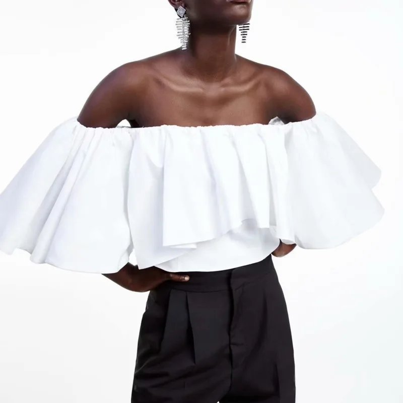 DEAT 2019 Summer Sexy Strapless Slash Neck Ruffles White Cotton Loose Blouse Women Shirt Women MF799
DEAT 2019 Summer Sexy Strapless Slash Neck Ruffles White Cotton Loose Blouse Women Shirt Women MF799