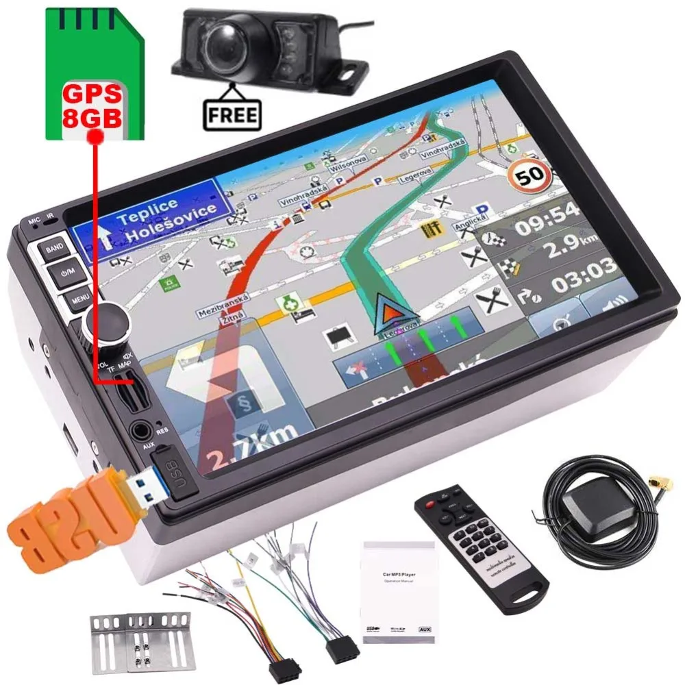 USB TF Headunit Video Player for 2 Din HD Digital Touch Screen 7inch Receiver Bluetooth GPS Car Bluetooth Stereo Free Camera 8GB
USB TF Headunit Video Player for 2 Din HD Digital Touch Screen 7inch Receiver Bluetooth GPS Car Bluetooth Stereo Free Camera 8GB