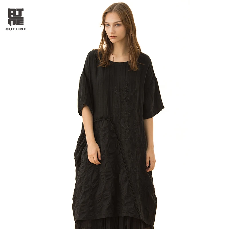 Outline Stitching Embroidered Dress Mid-Length Original Dresses Women Casual Pullover Pockets Vintage Cotton Vestido L181Y016
Outline Stitching Embroidered Dress Mid-Length Original Dresses Women Casual Pullover Pockets Vintage Cotton Vestido L181Y016