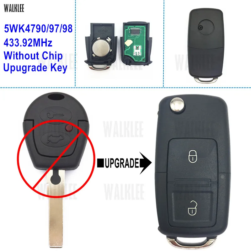 WALKLEE Upgrade Key Car Remote 5WK4 790/97/98 433.92MHz for Ford Galaxy HU66 Blade Without Chip
WALKLEE Upgrade Key Car Remote 5WK4 790/97/98 433.92MHz for Ford Galaxy HU66 Blade Without Chip