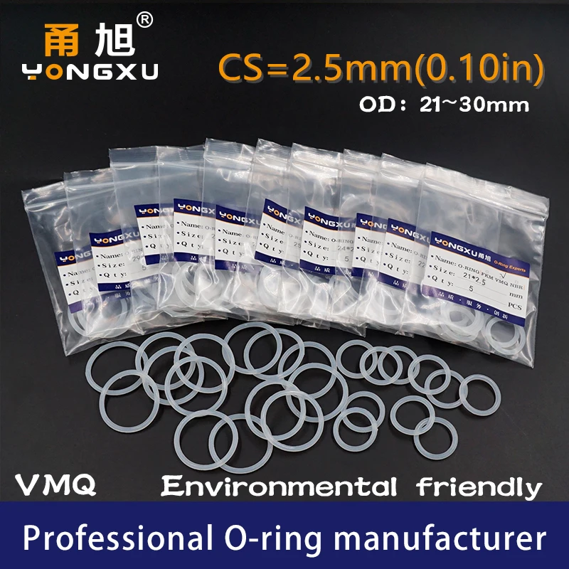 10PCS/lot Silicon o-Ring VMQ O-ring Seal CS2.5mm OD21/22/23/24/25/26/27/28/29/30*2.5mm O Ring Seal Rubber Gaskets Rings Washer
10PCS/lot Silicon o-Ring VMQ O-ring Seal CS2.5mm OD21/22/23/24/25/26/27/28/29/30*2.5mm O Ring Seal Rubber Gaskets Rings Washer