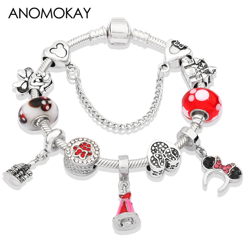 2019 Classic Minnie Castle Pan Charm Bracelet with Beads Red Enamel Crystal Cartoon Mickey Diy Charm Bracelet for Women Girl
2019 Classic Minnie Castle Pan Charm Bracelet with Beads Red Enamel Crystal Cartoon Mickey Diy Charm Bracelet for Women Girl