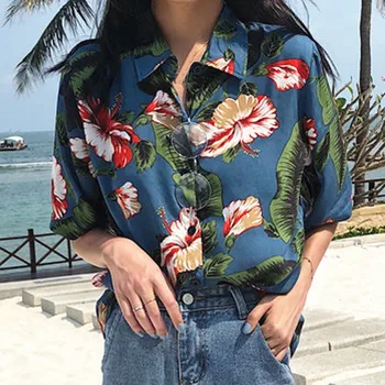 blusas dama Fashion Women Summer ladies top Lapel Shirt Retro Printing Short Sleeve Loose Blouse blusas de mujer verano 2019
blusas dama Fashion Women Summer ladies top Lapel Shirt Retro Printing Short Sleeve Loose Blouse blusas de mujer verano 2019