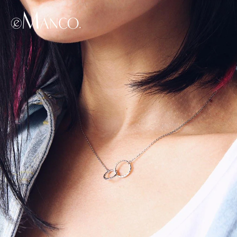 925 Sterling Silver Necklace Double Circle Interlock Clavicle Short Necklace For Women Bohemian Infinity Necklaces
925 Sterling Silver Necklace Double Circle Interlock Clavicle Short Necklace For Women Bohemian Infinity Necklaces
