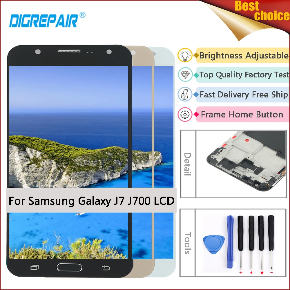 For Samsung Galaxy J7 2015 Display J700 J700F J700M J700H J700DS LCD Touch Screen Display Digitizer Parts J7 2015 J700 LCD Frame
For Samsung Galaxy J7 2015 Display J700 J700F J700M J700H J700DS LCD Touch Screen Display Digitizer Parts J7 2015 J700 LCD Frame