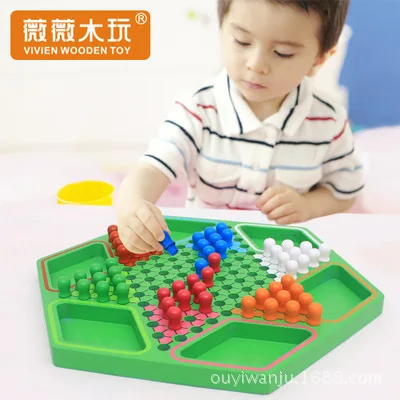 Desktop interactive high-grade wood environmentally friendly water-based paint color wooden hexagonal checkers puzzle chess game
Desktop interactive high-grade wood environmentally friendly water-based paint color wooden hexagonal checkers puzzle chess game