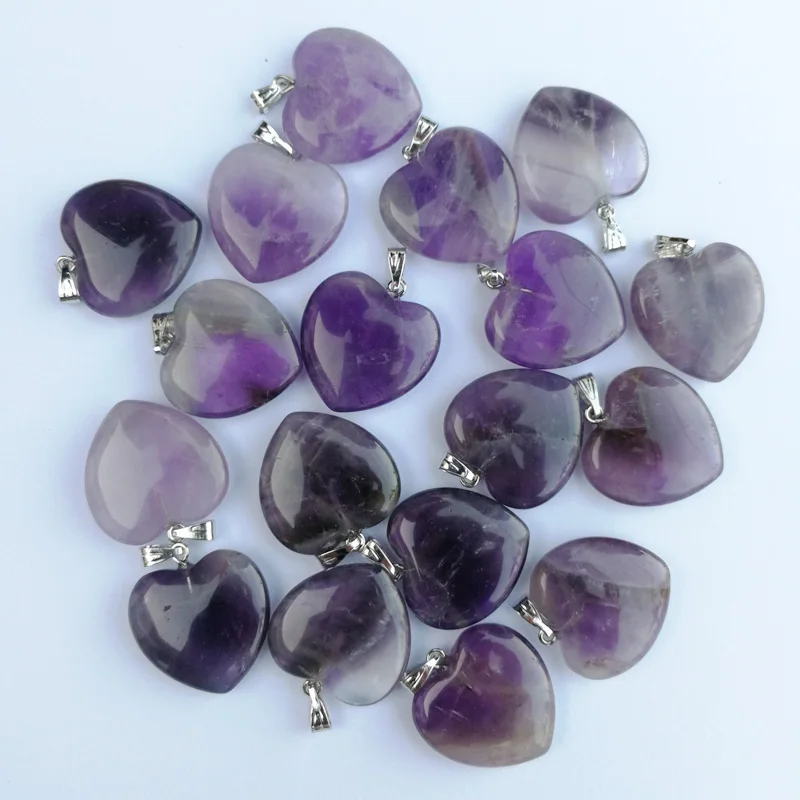Fashion Good quality Purple crystal 20mm heart Natural stone pendants Charm Jewelry Love pendant for jewelry making 50Pcs/lot
Fashion Good quality Purple crystal 20mm heart Natural stone pendants Charm Jewelry Love pendant for jewelry making 50Pcs/lot