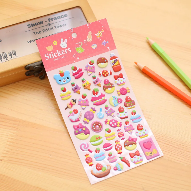 Children Cartoon Cute 3D Bubble Sticker Creative Color Ice Cream Fruit Waterproof Patterns Adnsive Labels Toy For kid Stickers
Children Cartoon Cute 3D Bubble Sticker Creative Color Ice Cream Fruit Waterproof Patterns Adnsive Labels Toy For kid Stickers