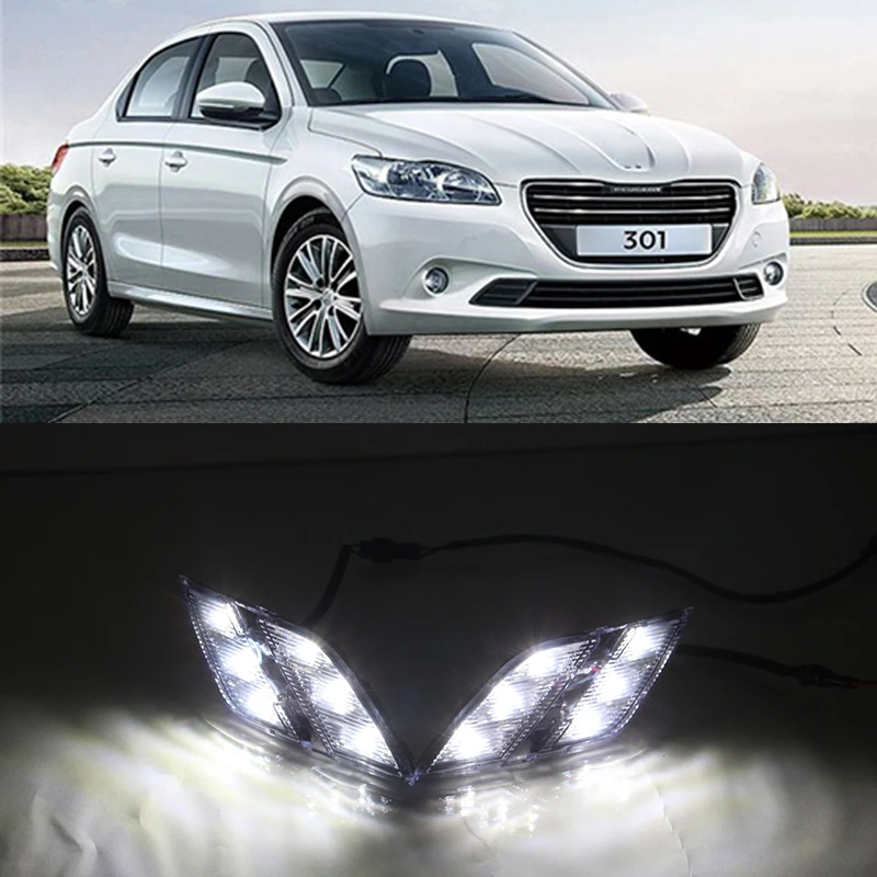 Car Flashing 1 Pair For Peugeot 301 2014 2015 LED DRL Daytime Running Lights Daylight Fog light cover headlamp car-styling white
Car Flashing 1 Pair For Peugeot 301 2014 2015 LED DRL Daytime Running Lights Daylight Fog light cover headlamp car-styling white
