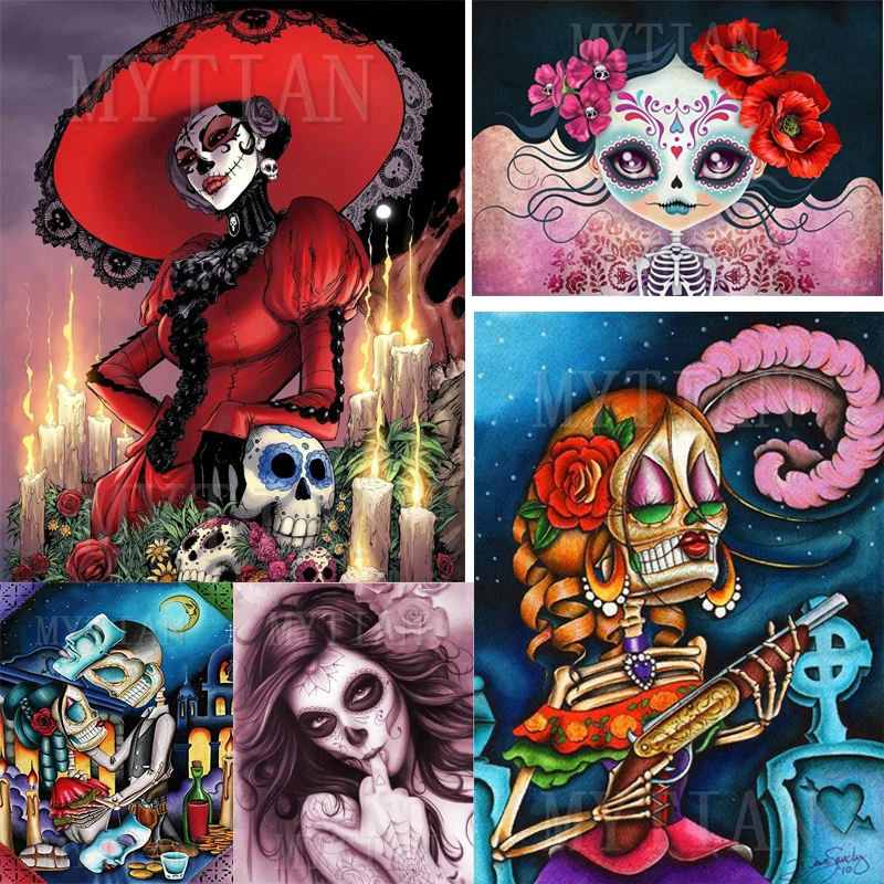 Niew Full Square/Round Drill 5D DIY sugar skull Girl flowers diamond painting mosaic embroidery Cross Stitch 5D Home art Decor
Niew Full Square/Round Drill 5D DIY sugar skull Girl flowers diamond painting mosaic embroidery Cross Stitch 5D Home art Decor