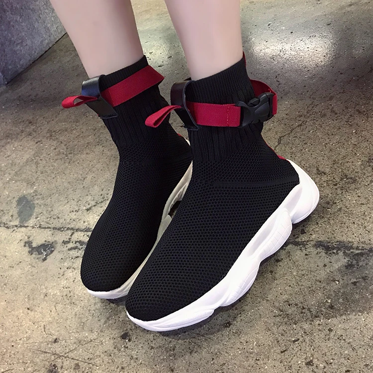 High Top Platform Sneakers Women Knitted Casual Shoes Woman Breathable Sneakers Chunky Trainers Dad Shoes 2019 Balck White
High Top Platform Sneakers Women Knitted Casual Shoes Woman Breathable Sneakers Chunky Trainers Dad Shoes 2019 Balck White