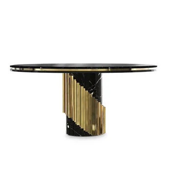 European elegant dining room table design new luxury 6 people dining table sets