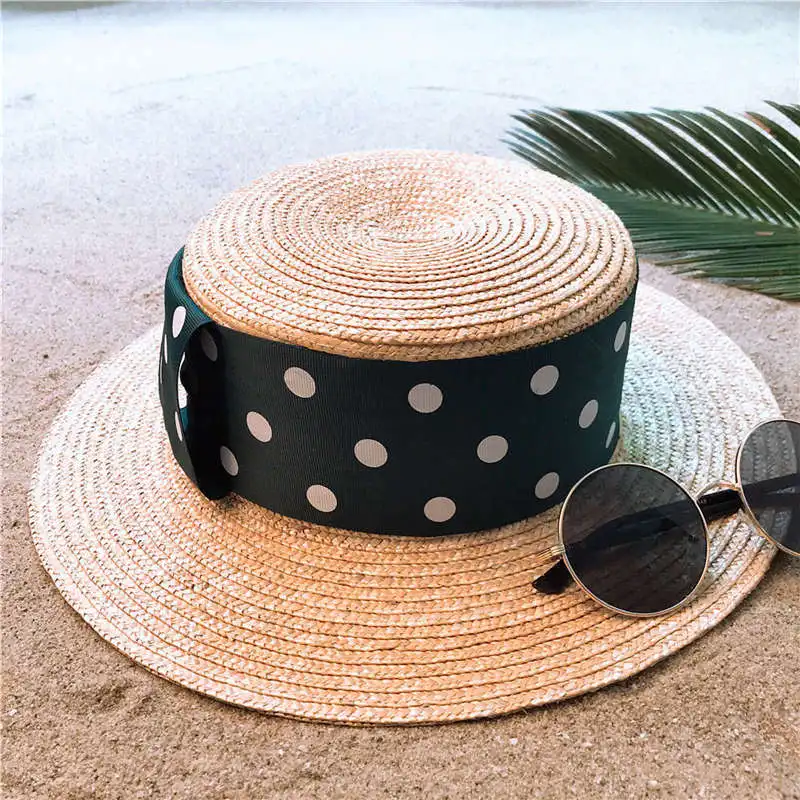 Handmade Weave Women Wheat Straw Boater Sun Hat For Lady Summer Beach Flat Sunbonnet Fashion Bowknot Pork Pie hat Size 56-58CM
Handmade Weave Women Wheat Straw Boater Sun Hat For Lady Summer Beach Flat Sunbonnet Fashion Bowknot Pork Pie hat Size 56-58CM