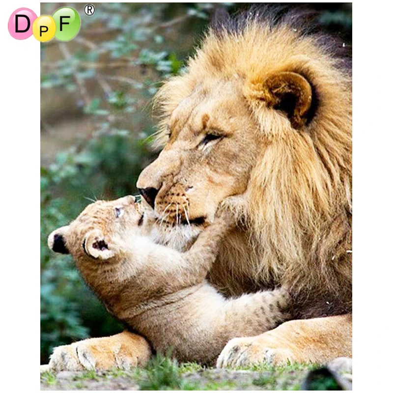 DPF 5D diamond embroidery lion mother and son DIY diamond painting cross stitch needlework diamond mosaic square kits home decor
DPF 5D diamond embroidery lion mother and son DIY diamond painting cross stitch needlework diamond mosaic square kits home decor
