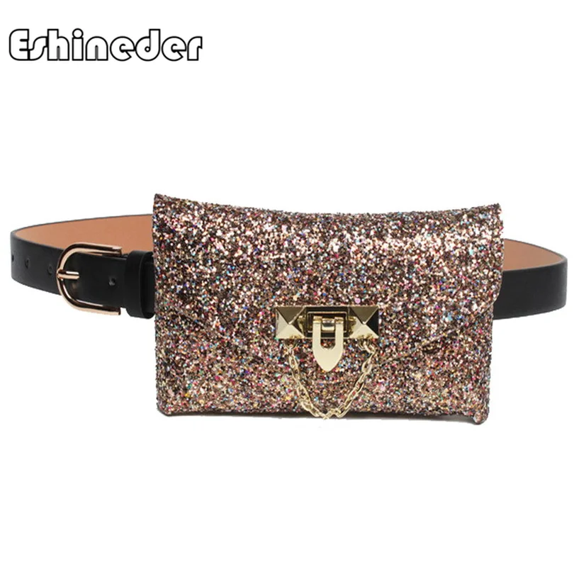ESHINEDER Sequins Female Fashion Travel Belt Bag Women 's Fanny Pack Shining PU Leather Waist Bag Waist Pack for Girls Drop
ESHINEDER Sequins Female Fashion Travel Belt Bag Women 's Fanny Pack Shining PU Leather Waist Bag Waist Pack for Girls Drop