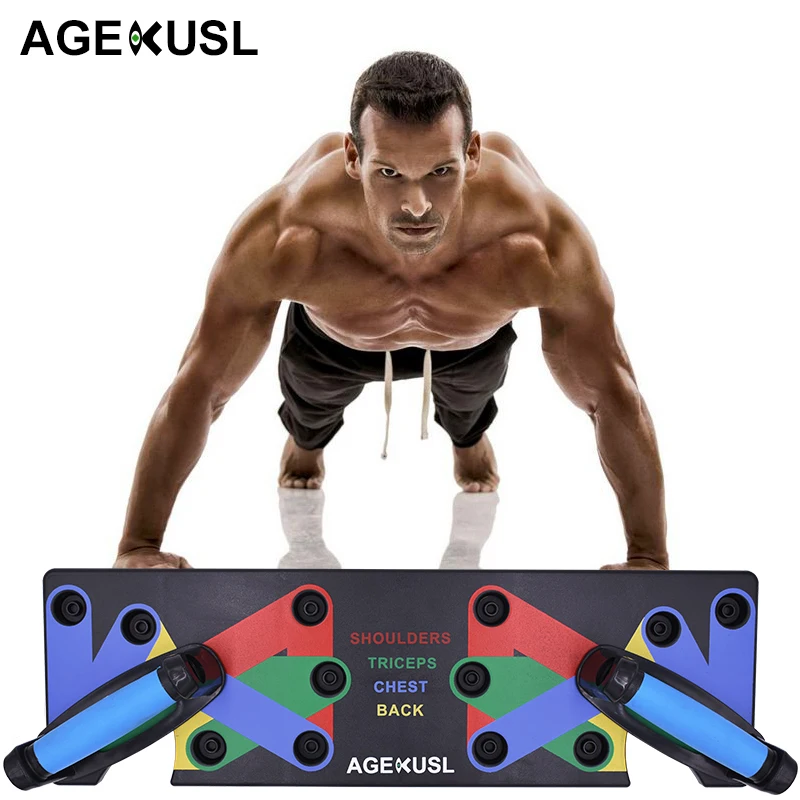 AGEKUSL Push Up Rack Board 9 System Men Women Comprehensive Fitness Exercise Workout Push-up Stands Body Building Training Gym 
AGEKUSL Push Up Rack Board 9 System Men Women Comprehensive Fitness Exercise Workout Push-up Stands Body Building Training Gym