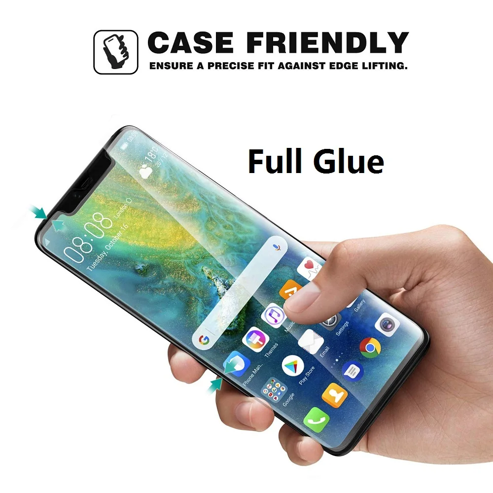 5D изогнутое закаленное стекло с полной проклейкой для Huawei Mate 20 Pro полное покрытие