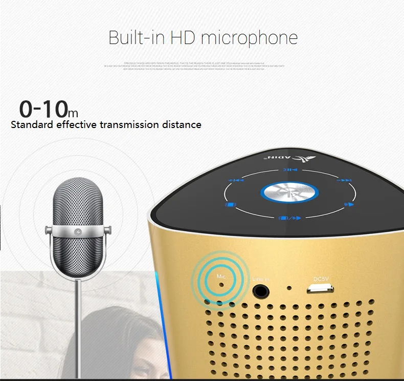 New ADIN V8 Vibration Speaker 36W Bluetooth Speakers Wireless Subwoofer NFC Stereo 3D Surround Touch Computer Phone Speaker (12)